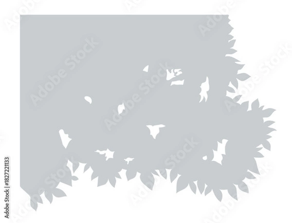 Fototapeta 木漏れ日の影（葉影のシルエット）／ベクター線画・オーバーレイ・自然光の影イラスト