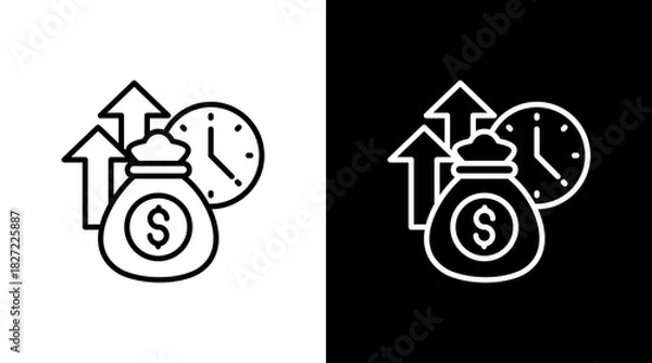 Obraz Time Is Money With Icon Set Design