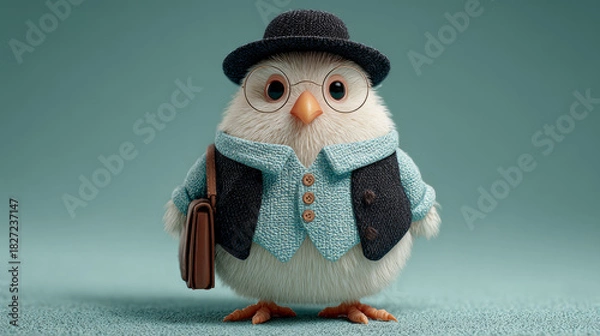 Obraz Stylish Snowman in Winter Attire