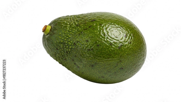 Obraz Single ripe hass avocado fruit with textured green skin isolated on transparent background