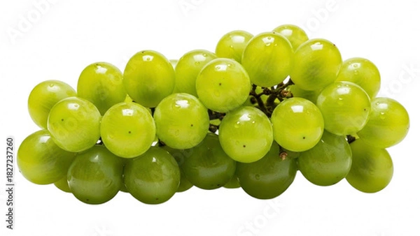 Obraz A fresh bunch of ripe green grapes isolated on transparent background, perfect for healthy eating concepts