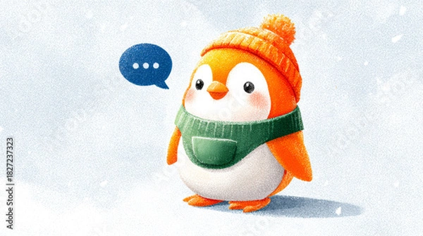 Obraz Friendly Penguin with Accessories