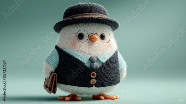Obraz Stylish Snowman in Winter Attire