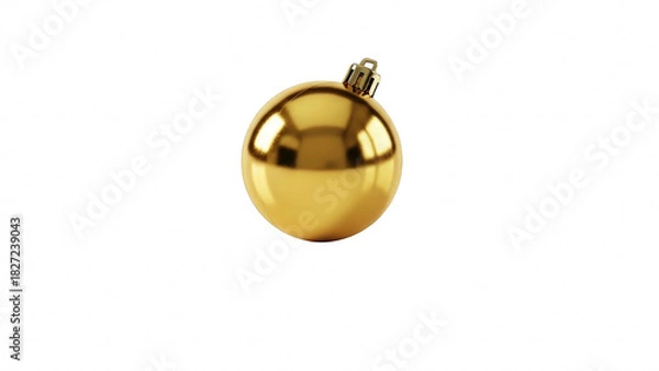 Obraz Shiny golden christmas tree ornament ball isolated on transparent background