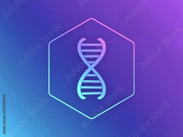 Obraz Dynamic DNA helix model for science, biotech, and medical research projects needs a modern and sophisticated background with vibrant colors