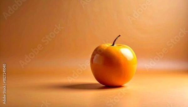 Fototapeta Vibrant golden apple on a warm, inviting background.