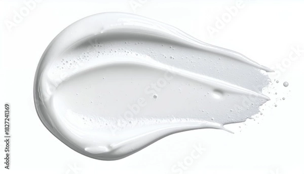 Fototapeta White Cream Swatch Isolated on White Background.