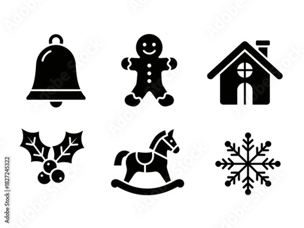 Fototapeta christmas vector element silhouette