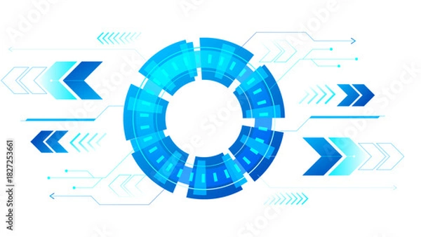 Fototapeta Futuristic circle HUD interface technology circle design. Abstract technology background Hi-tech communication concept innovation background