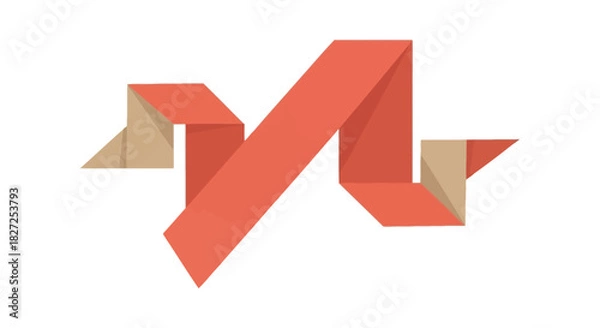 Obraz Abstract Origami Ribbon M Shape.