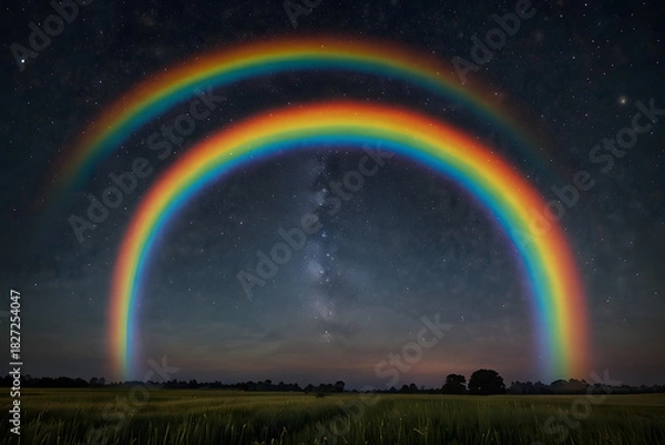 Obraz rainbow in the night sky