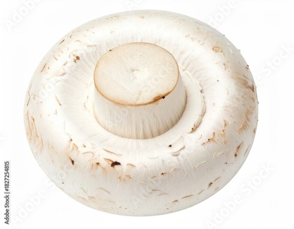Fototapeta Whole, raw, white button mushroom facing the viewer