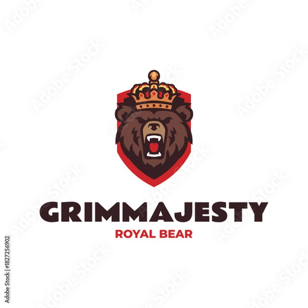 Obraz Mascot King Bear Logo Design