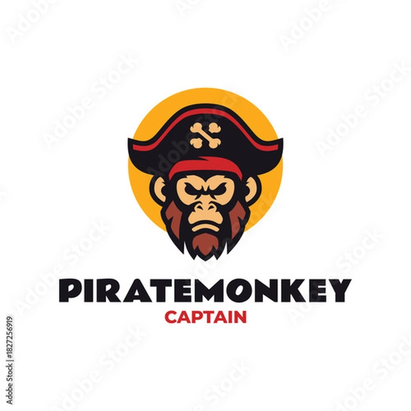 Obraz Mascot Pirate Monkey Logo Design