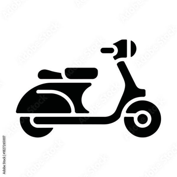Obraz retro scooter glyph icon