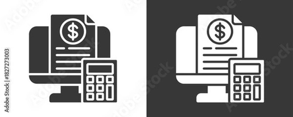 Obraz Budgeting Icon Set Vector Collection Isolated In Black And White