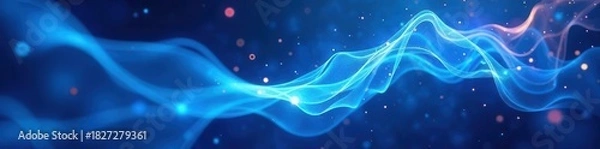 Obraz Swirling blue energy, glowing light bursts, high-speed motion, motion graphics, rush, energy