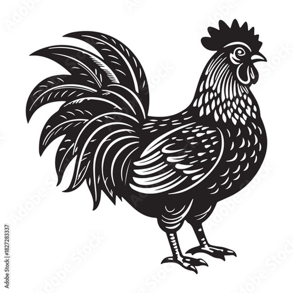 Fototapeta Retro linocut style vector of a roaster