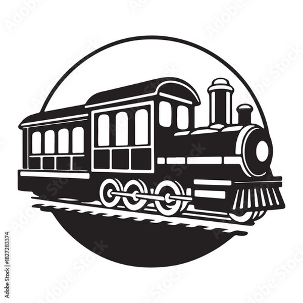 Obraz Silhouette of the old train vector illustration