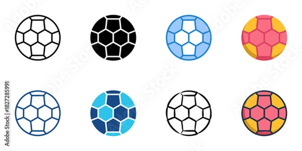 Obraz Handball icon set multiple style vector collection 
