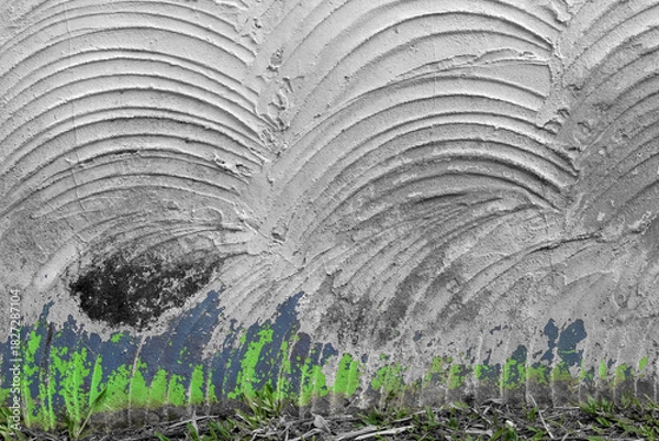 Obraz Concrete wall old texture with green paint on background