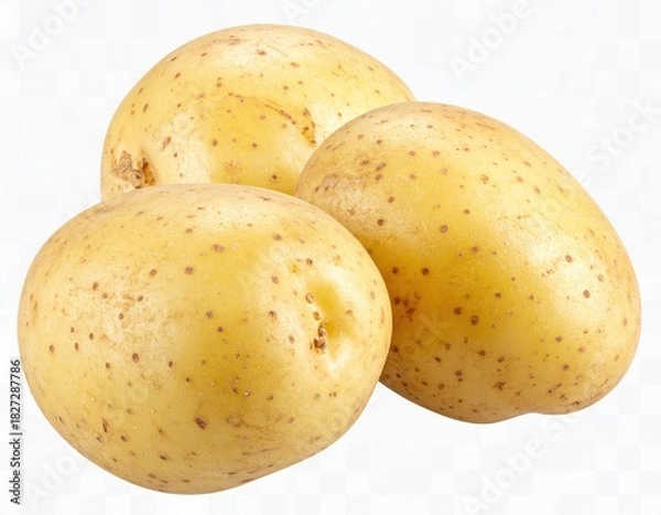 Obraz Three light-brown potatoes with small spots, close together