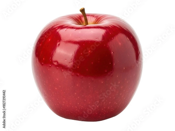 Obraz Fresh red apple whole glossy surface isolated on clean white background