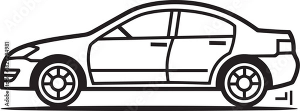 Obraz Car icon clean simple linear