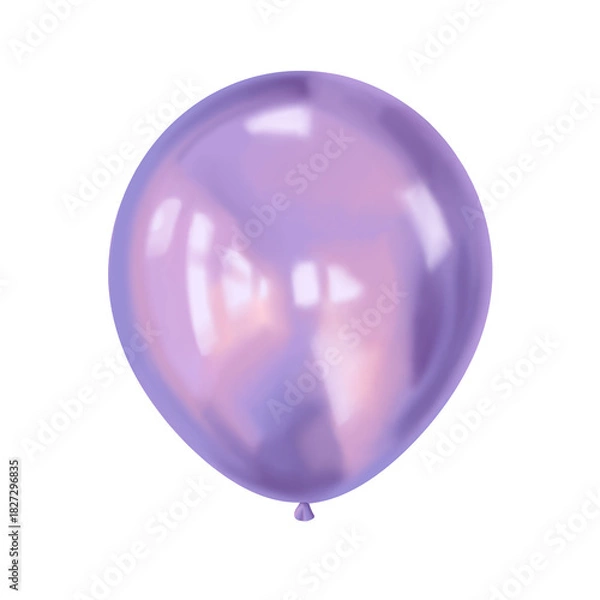 Fototapeta Purple air balloon hand drawn illustration with soft shine. Circle shape with gentle highlight. Perfect for birthday party decor and holiday card design. Great for festive poster and joyful event.