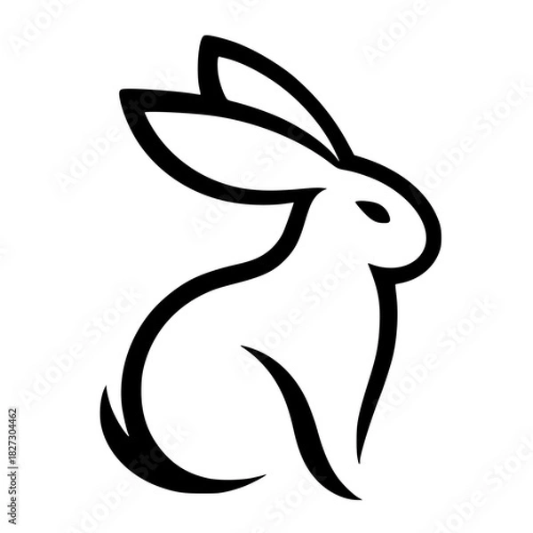 Obraz Simple rabbit logo silhouette