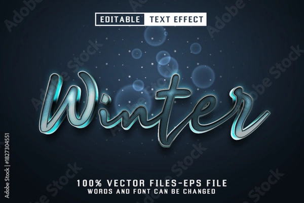Obraz Winter 3d Text - Editable Text Effect
