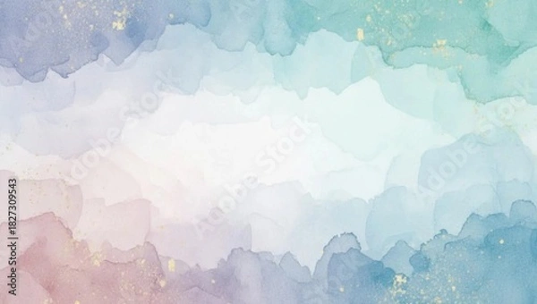 Obraz 幻想的でカラフルな水彩テクスチャ背景：パステルカラーの抽象的な壁紙