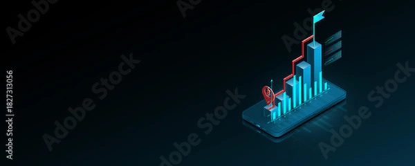 Obraz technology on mobile phones financial analysis graph  Currency Exchange Marketing
