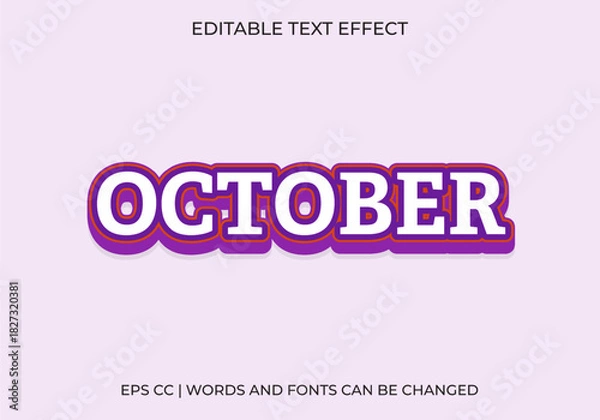 Obraz Editable October Text Effect