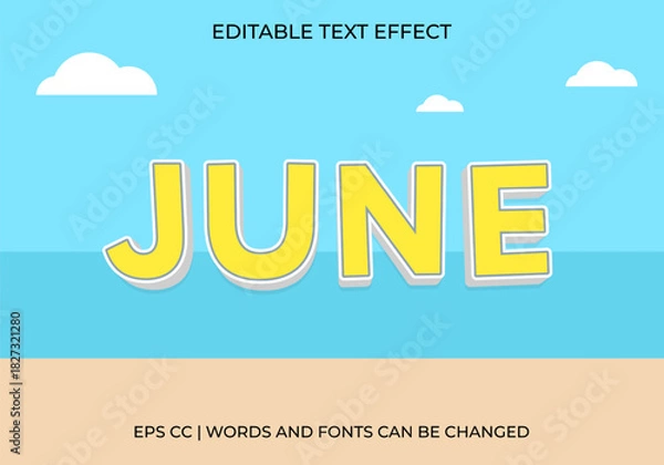 Obraz Editable June Text Effect
