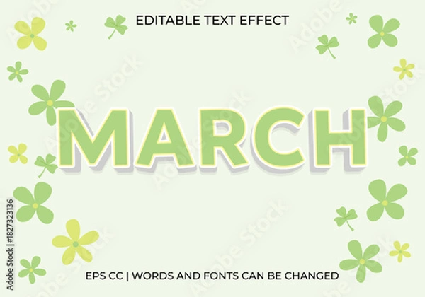 Obraz Editable March Text Effect