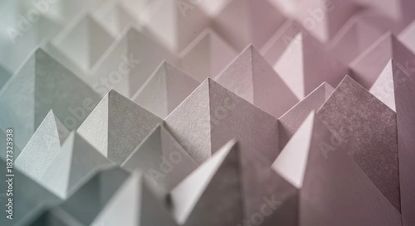 Obraz Textured, folded paper creates a visually intricate, geometric pattern with soft gradients