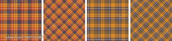 Fototapeta plaid and tartan pattern set.checkered fabric texture background.