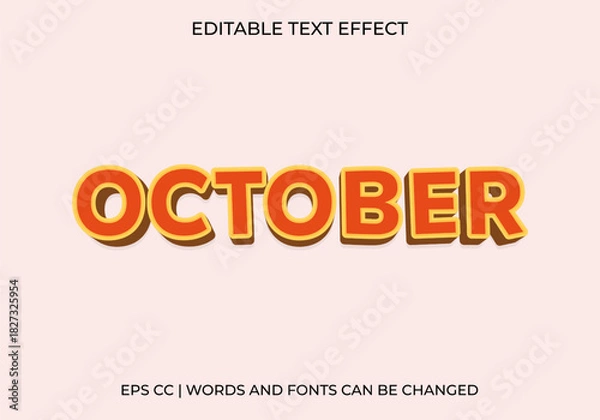 Obraz Editable October Text Effect