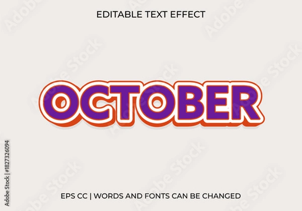 Obraz Editable October Text Effect
