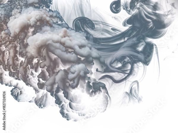 Obraz abstract smoke plume on white background