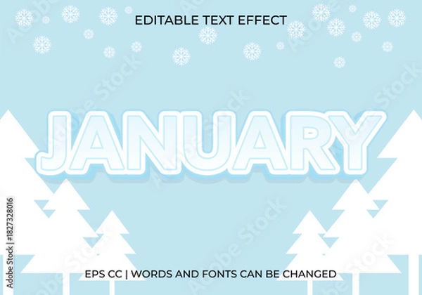 Obraz Editable January Text Effect