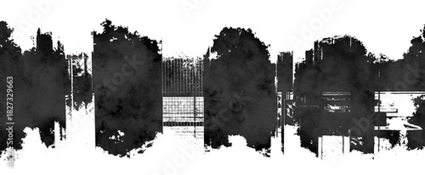 Obraz 抽象的　水墨画　背景素材
