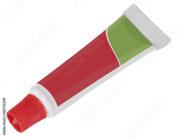 Fototapeta Mockup package red and green toothpaste