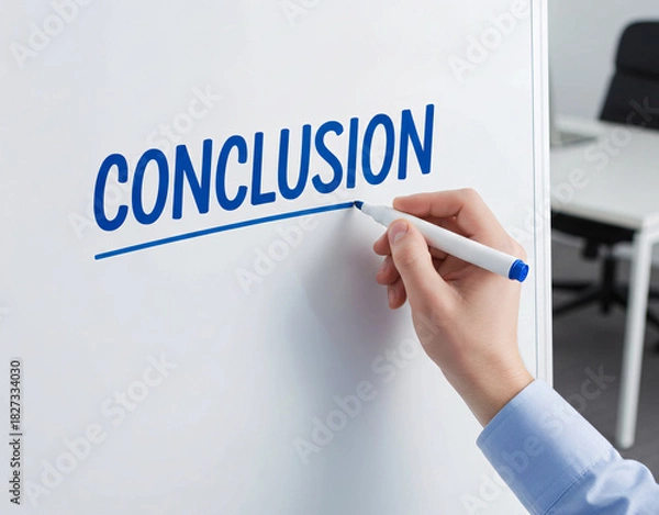 Obraz Hand Writing 'Conclusion' on a Whiteboard