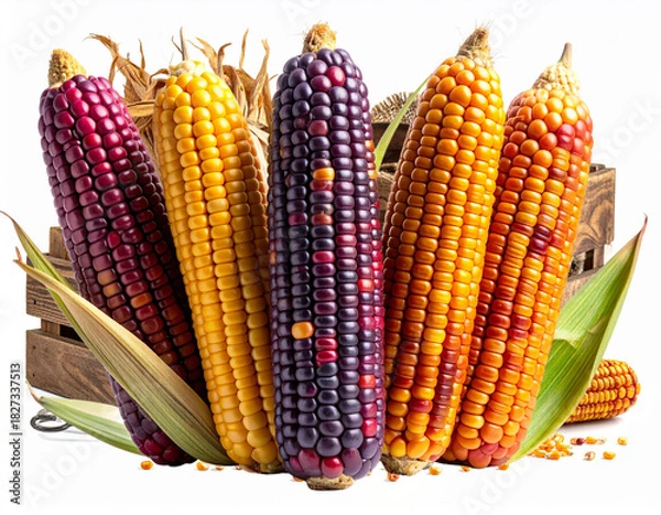 Fototapeta  Artistic Dry Corn Trio with Minimal Modern Decorative Elements