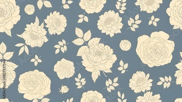 Fototapeta Seamless floral pattern 