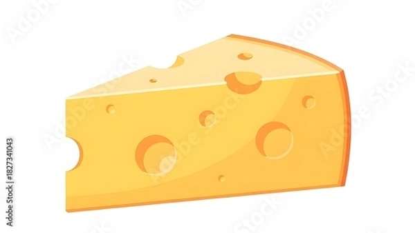 Fototapeta Swiss cheese or emmental cheese flat color icon for food apps and websites  