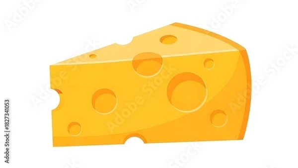 Fototapeta Swiss cheese or emmental cheese flat color icon for food apps and websites  