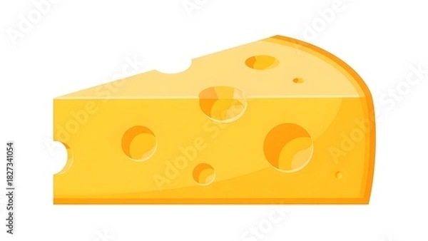 Fototapeta Swiss cheese or emmental cheese flat color icon for food apps and websites  